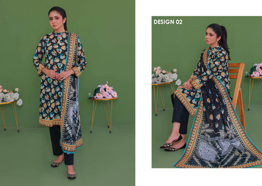 LEAVES By Jawed Arts®️ 🌿  ✨ Premium Unstitched 3pcs Printed Collection ✨