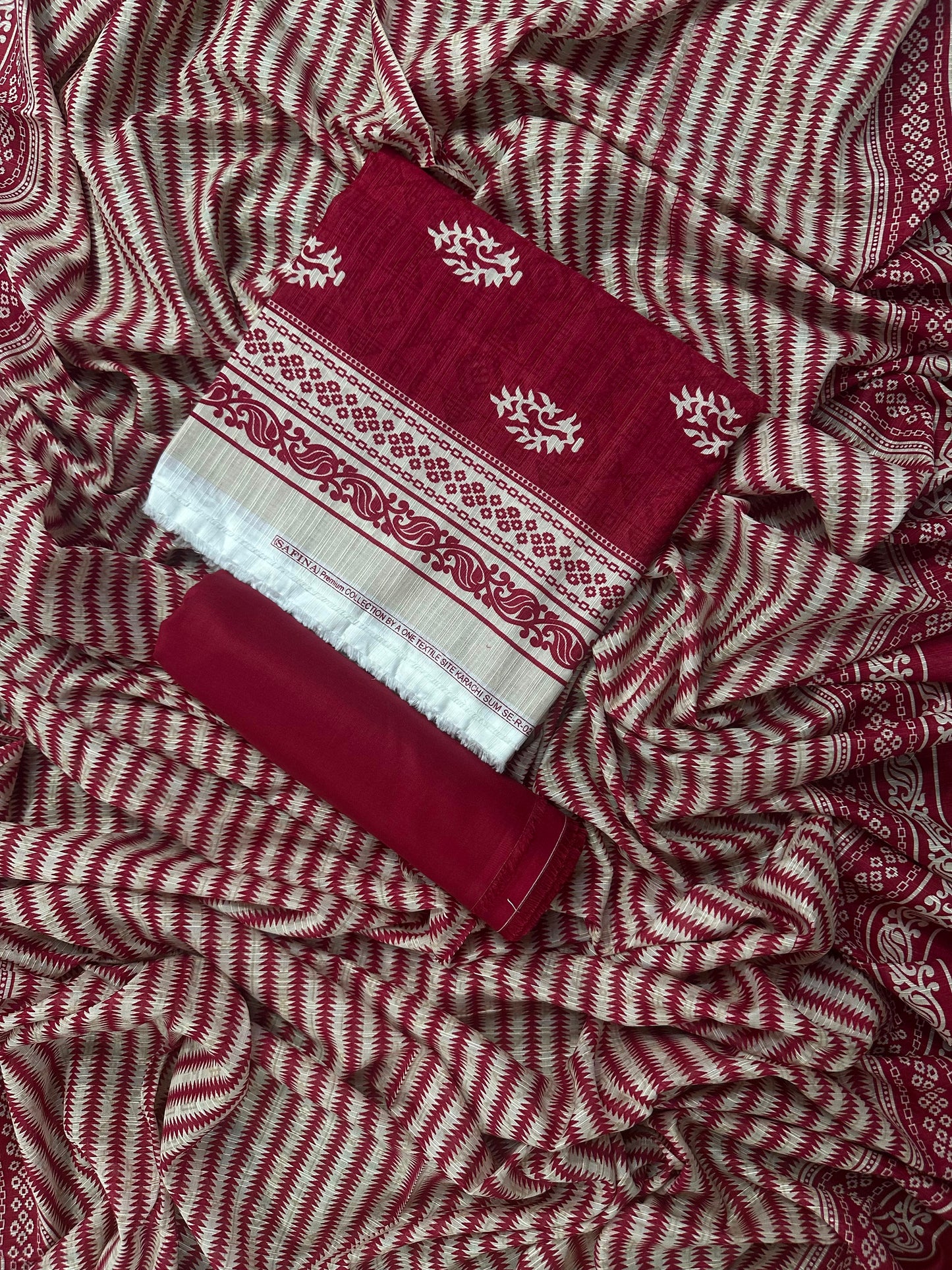 SAFINA RED PRINTED 3PCS