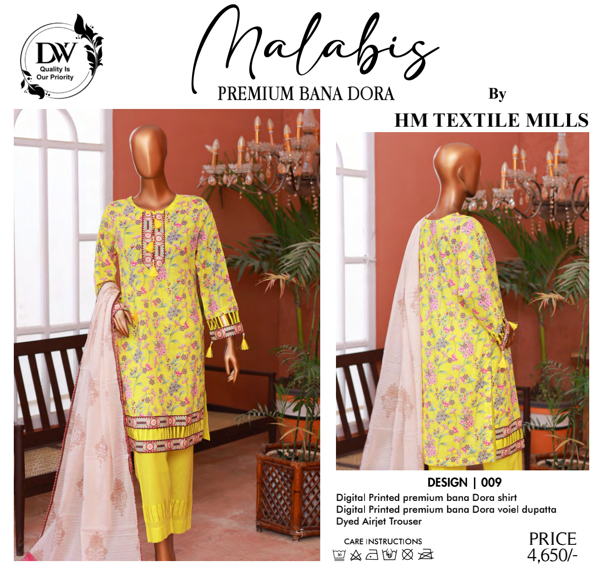 Malabis Doria Lawn Unstitched 3 Pieces 🔥❤️