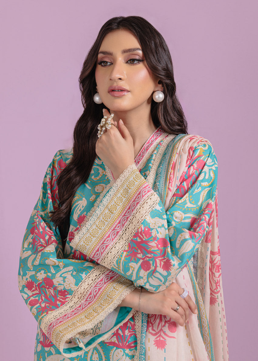 Bonanza Satrangi Unstitched Stamp Floral - 3 Pc (WU3PPBS25LIUN06)