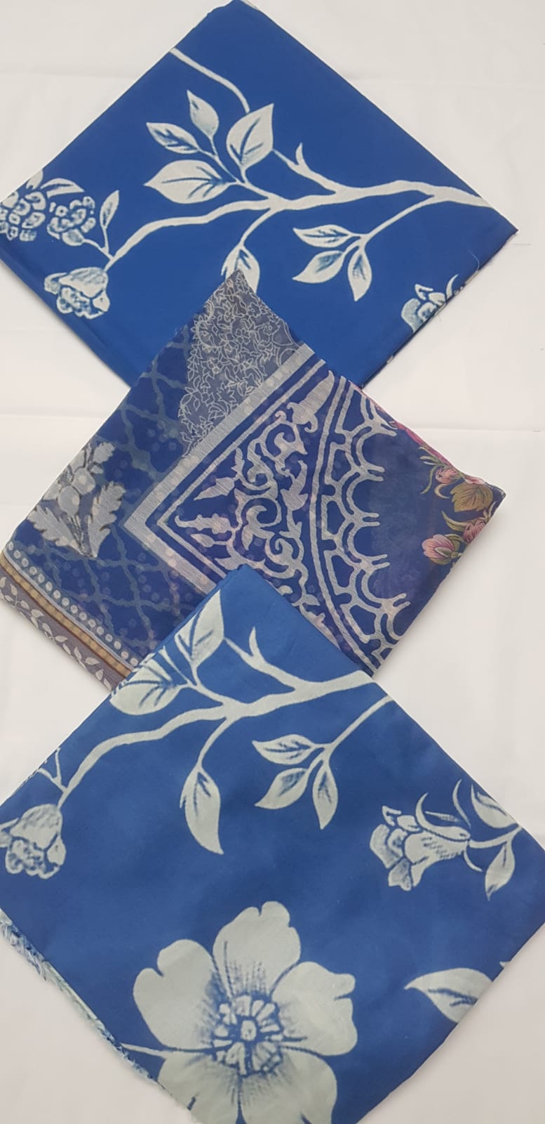 Asim Jofa,Khaadi, Bonanza Satrangi Unstitched Lawn 3P Chiffon Dupatta