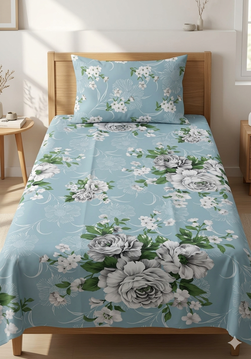 Single Bedsheet Salonika Pure Cotton Printed