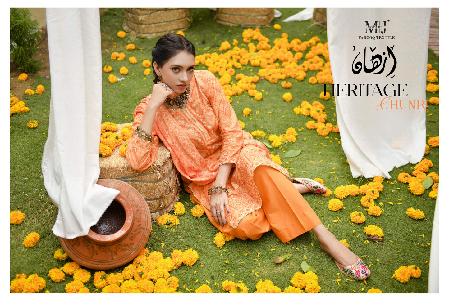 MoosaJee 100% Original Heritage Chunri Unstitched 3Ps๐๐ฅ