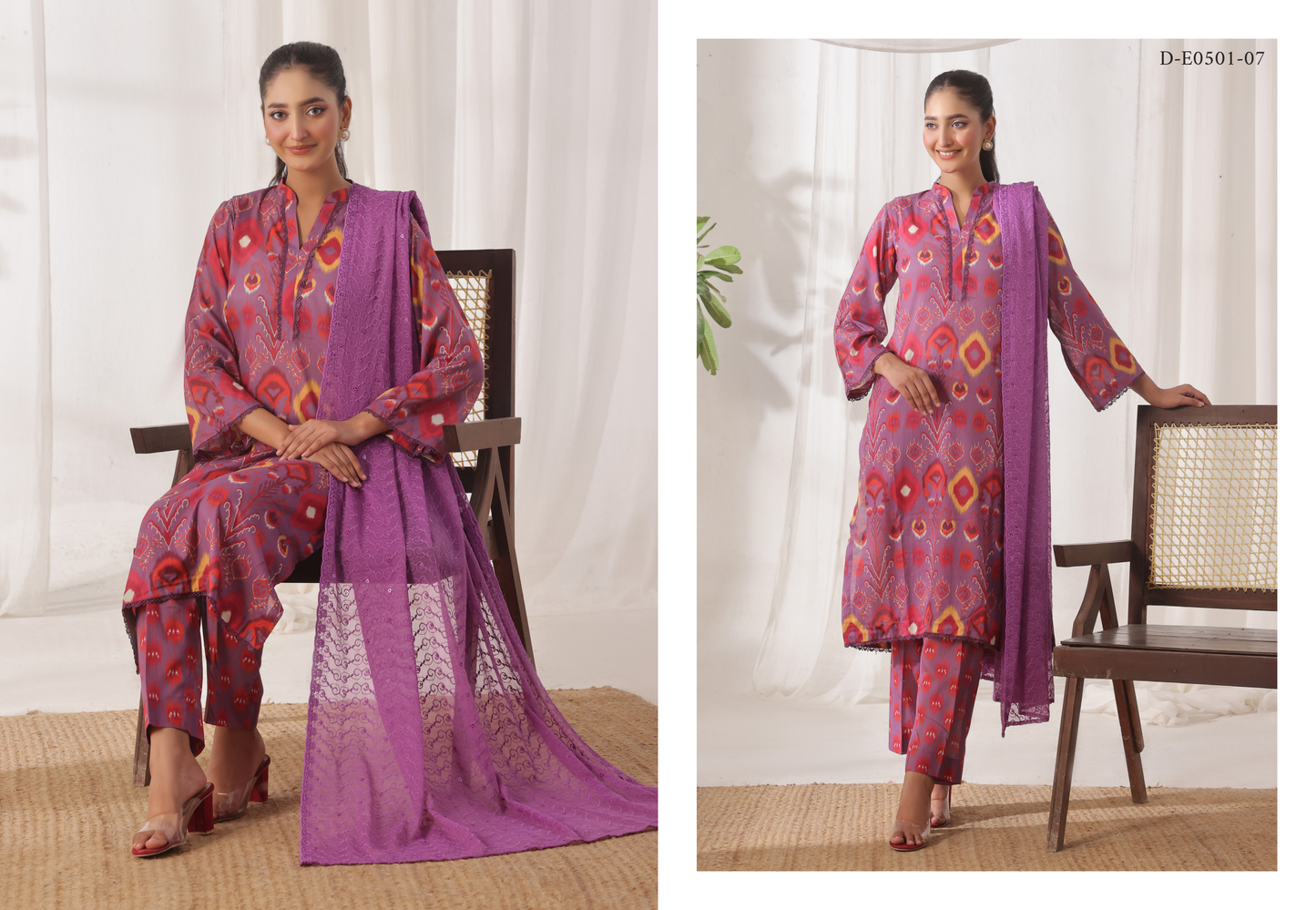 MJ Safaa Print Kari Lawn Collection – Chapter S - Premium Printed Lawn 3-Piece Suit Design#D-E0501-07