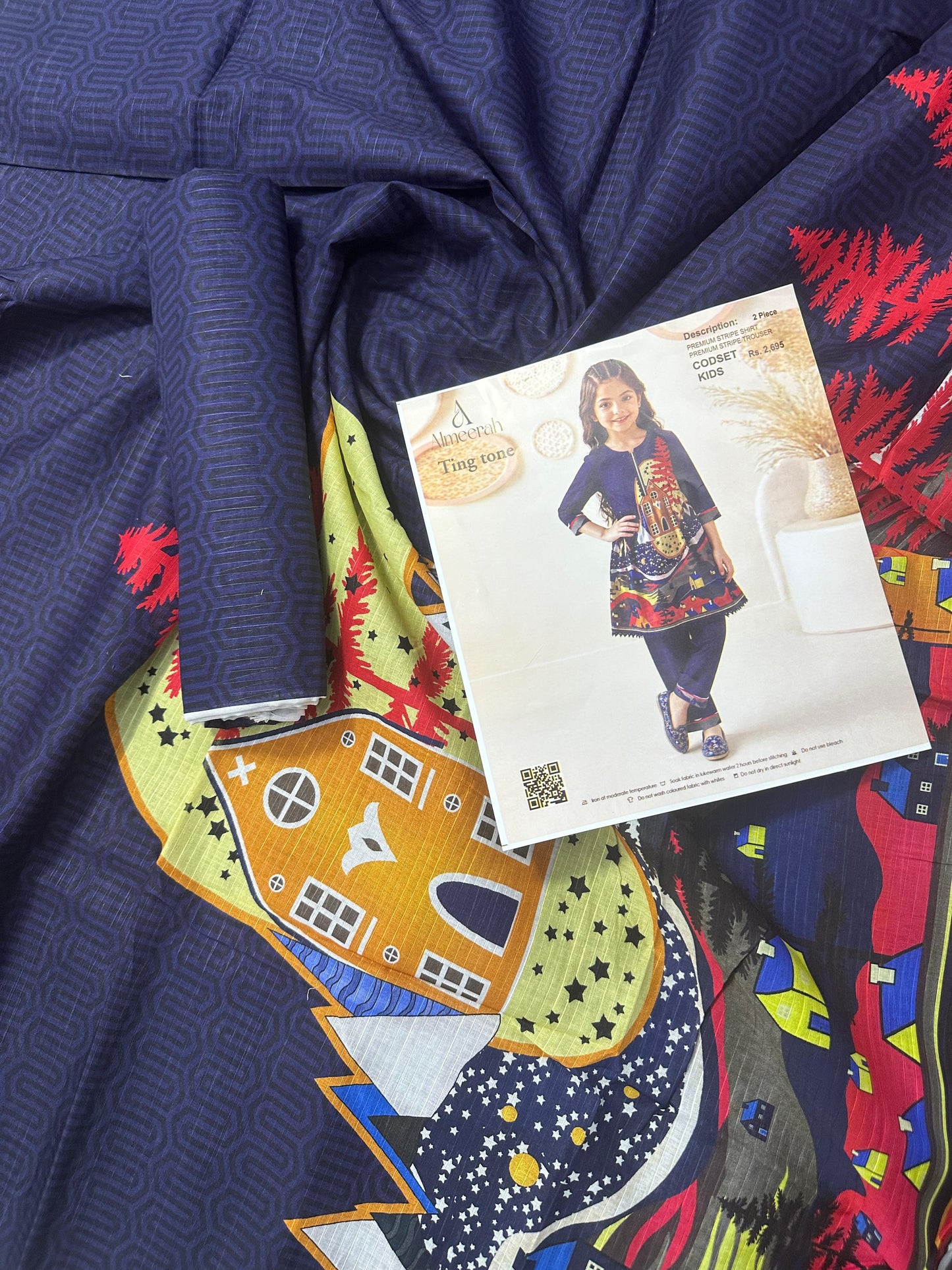 Almeerah Ting Tone Unstitched Kids 2Pcs Collection