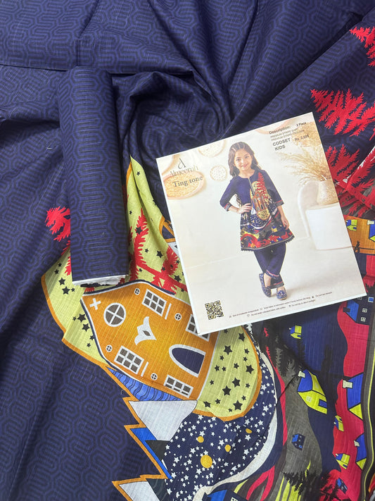 Almeerah Ting Tone Unstitched Kids 2Pcs Collection
