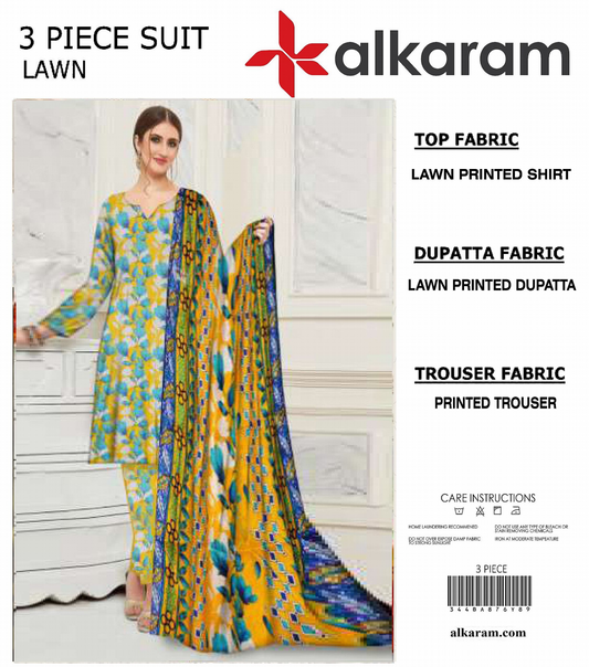 Alkaram Unstitched Lawn 3 Pieces in Wholesale Price 🔥❤️