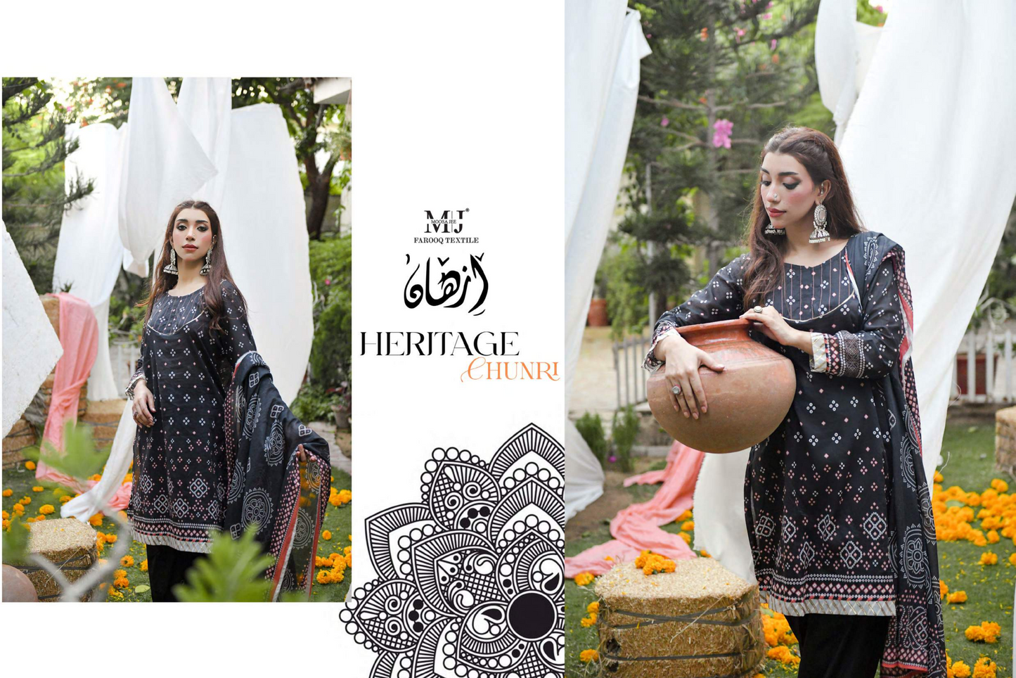 MoosaJee 100% Original Heritage Chunri Unstitched 3Ps๐๐ฅ