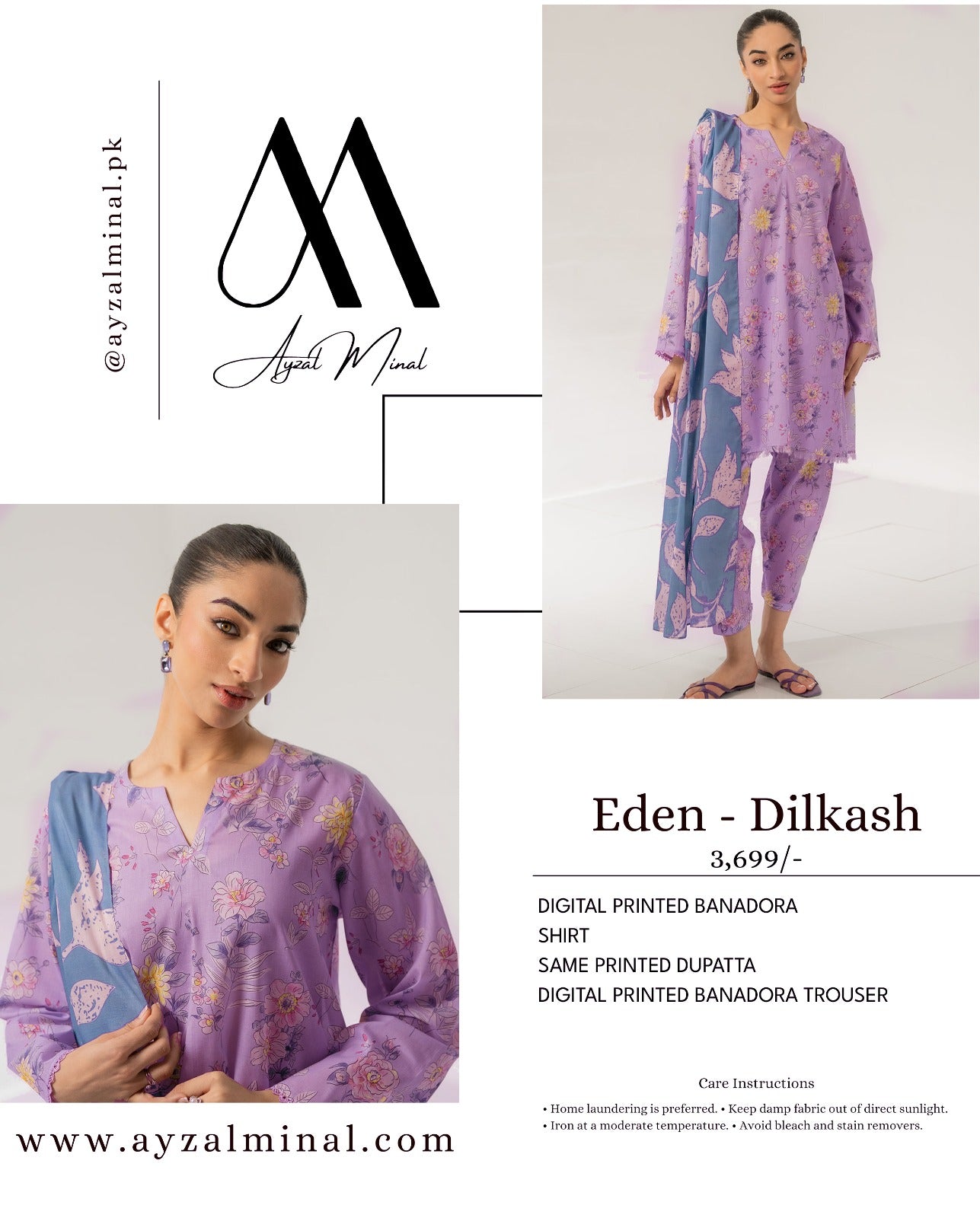 Ayzal Minhal BanaDora 3P Unstitched