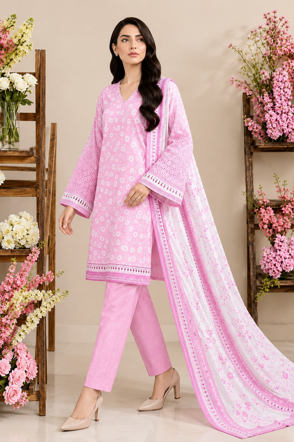 Sahara Pink Printed 3Pcs