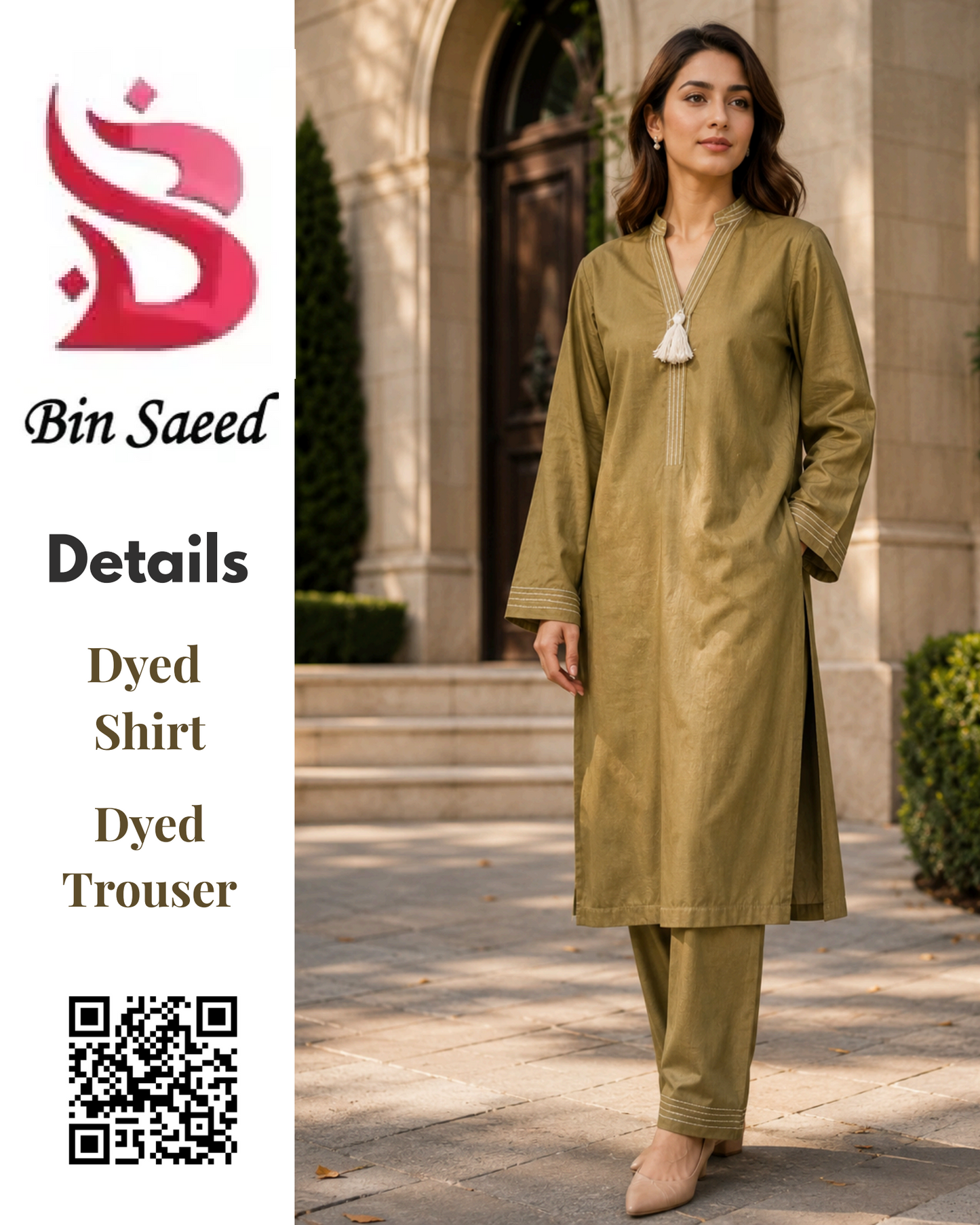 Bin Saeed Stitched 2Pcs Dyed Collection