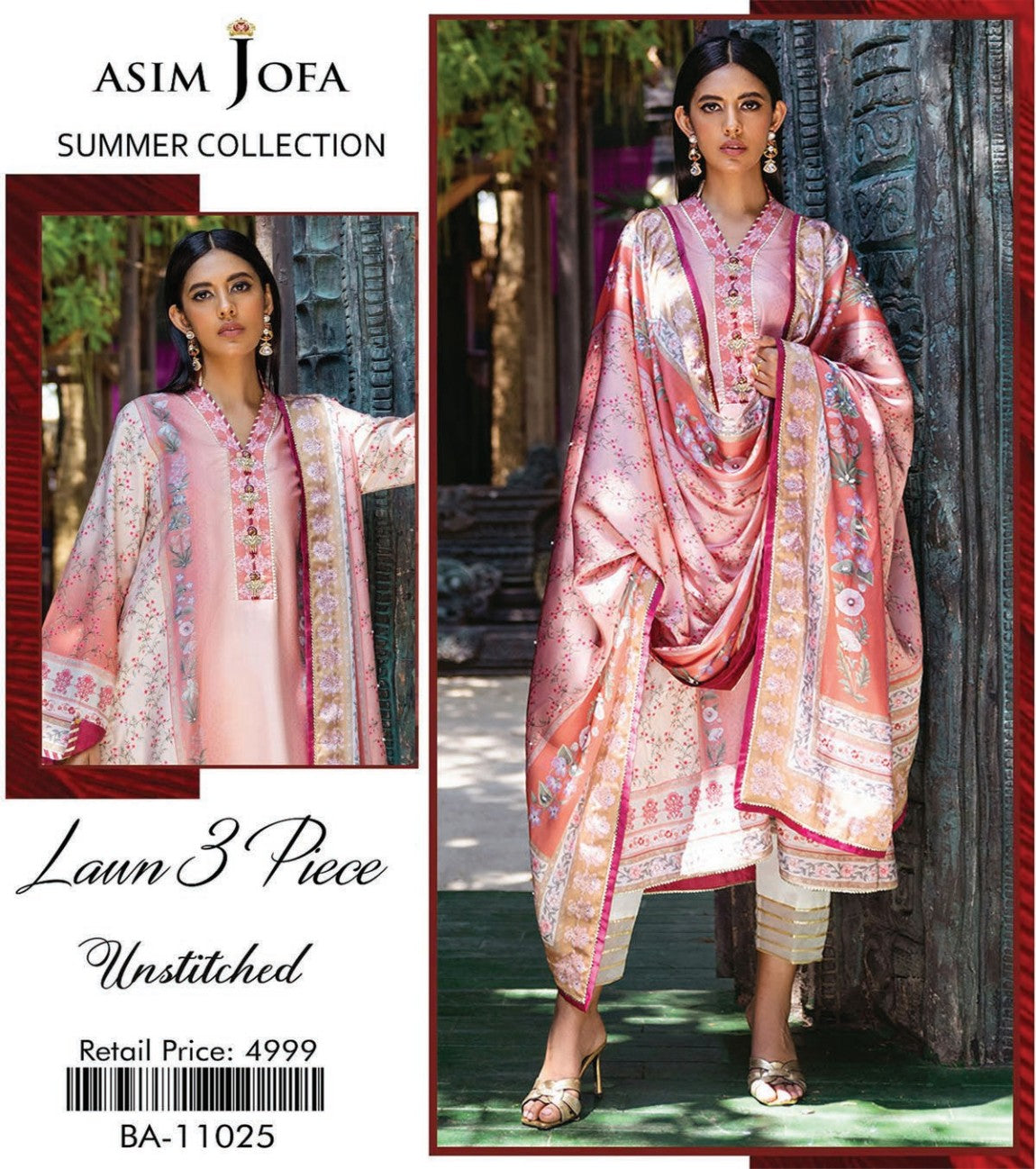 Asim Jofa Lawn Printed 3PC In Wholesale Price