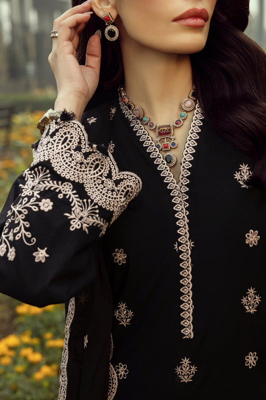 Lakhany BLACK Eid Collection Unstitched ChikanKari 3 Piece ๐ฅ