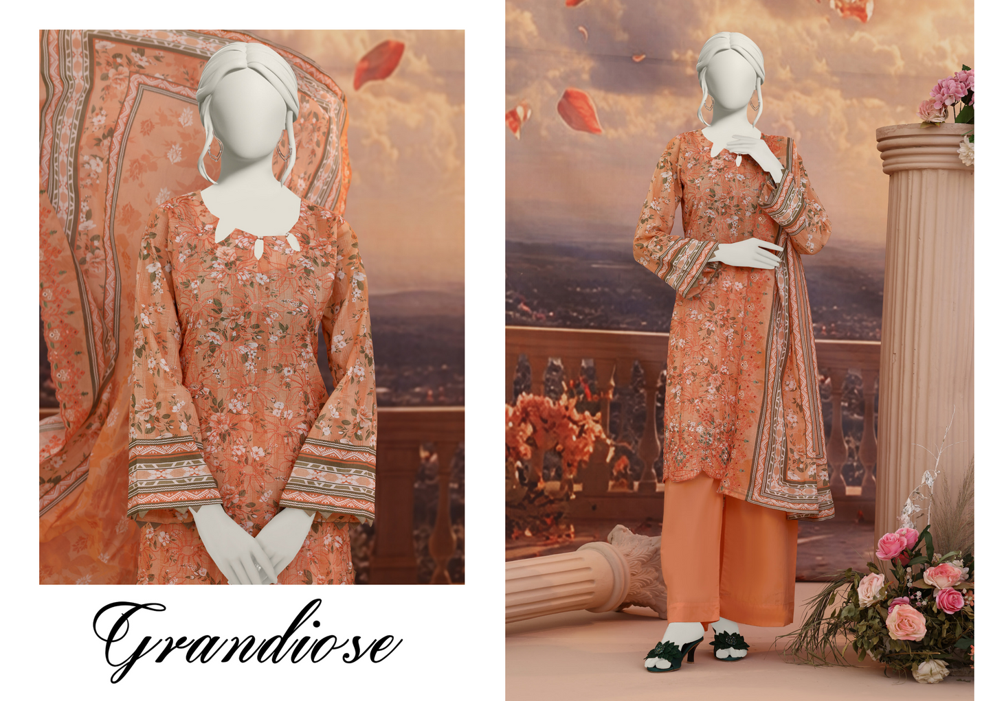 Almeerah Orange D -03 Luxchicn Collection