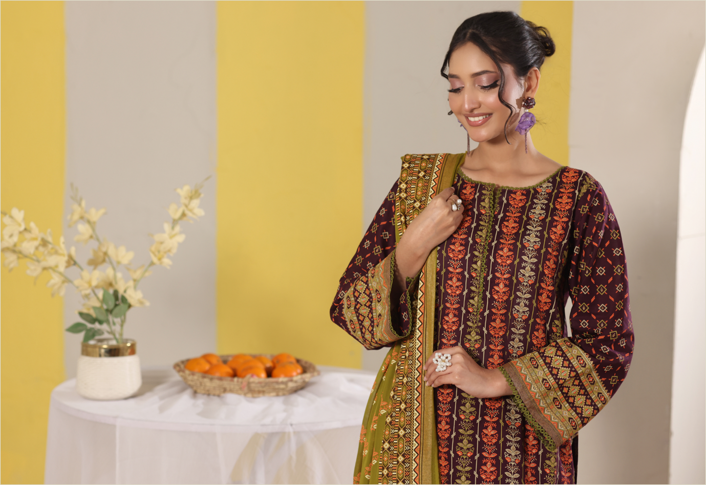 BANARSI BY MJ SIGNATURE DIGITAL PRINTED 3PC LAWN COLLECTION Design #D-A0301-09