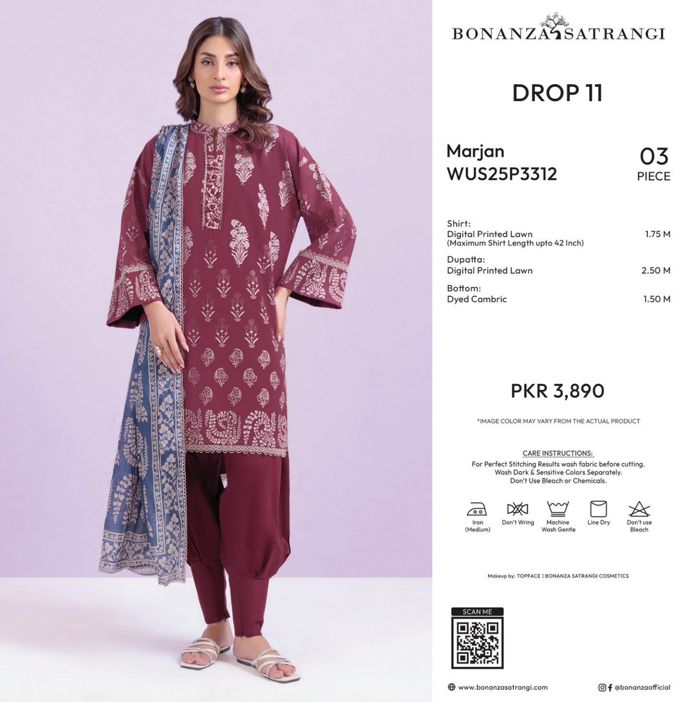 BONANZA SATRANGI Unstitched
Marjan - 3 Pc (WUS25P3312) 🔥❤️