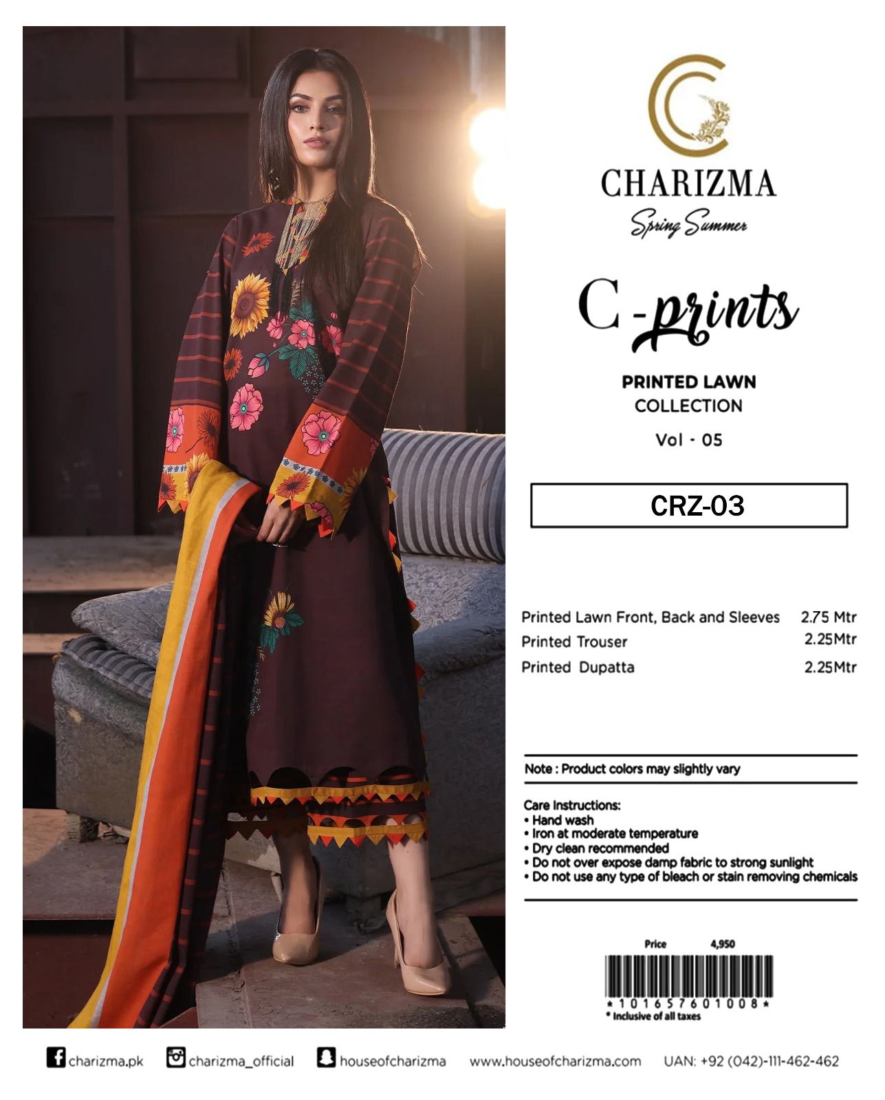 ๐ฐ Charizma C - Prints ๐ฐ ๐
3 Piece Unstitched Lawn ๐โจ๐
