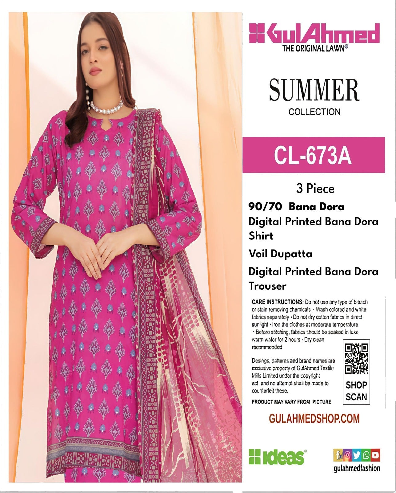 GULAHMED STRIPE LAWN BANADORA 3PC