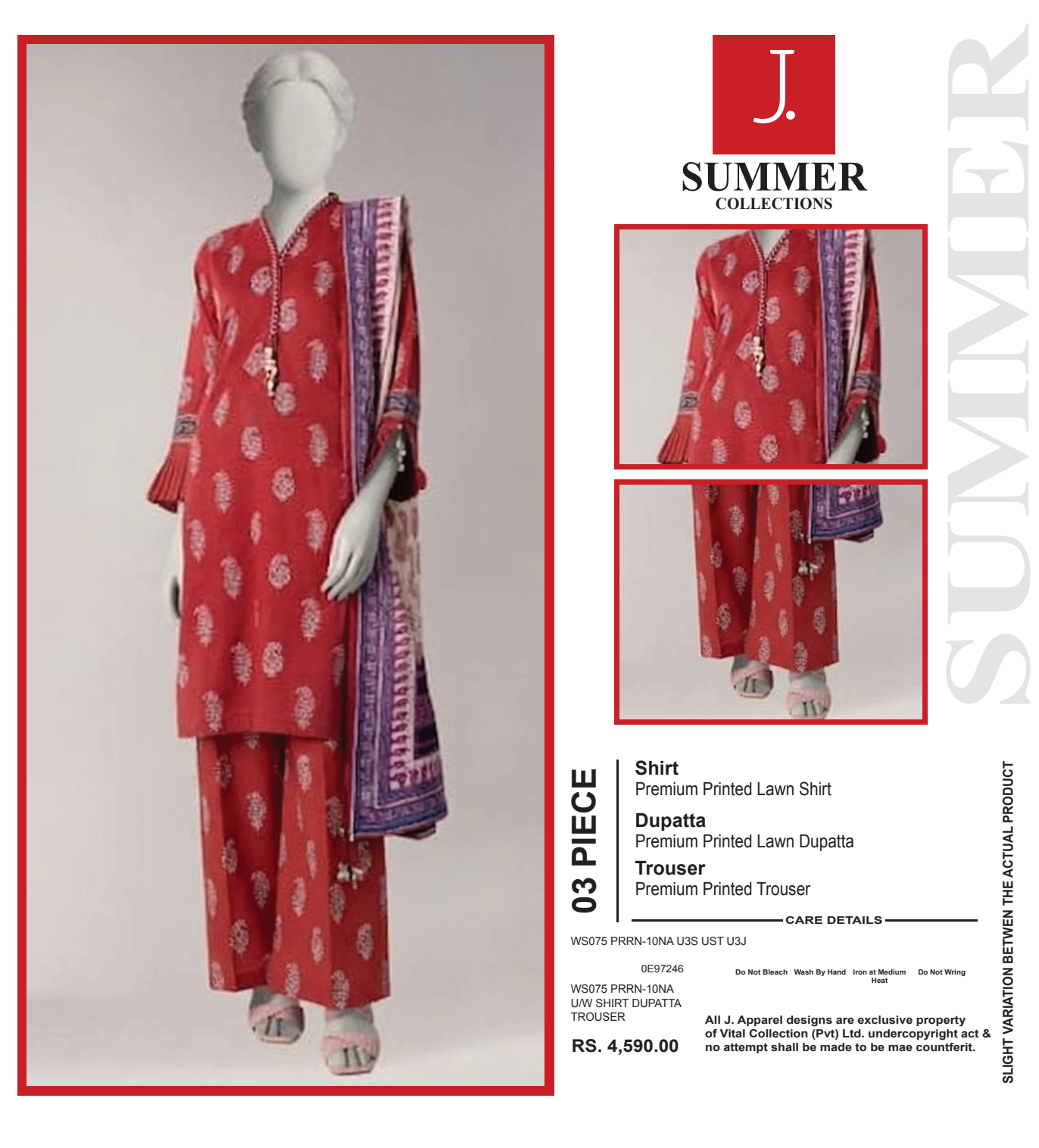 Junaid Jamshed Inspired J. Digital Printed Lawn 3 Piece Unstitched Collection