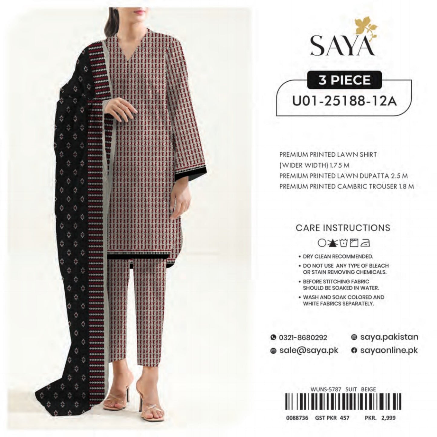 Saya Unstitched 100% Original LAWN 3 Suit In WHOLESALE PRICE 💯✨