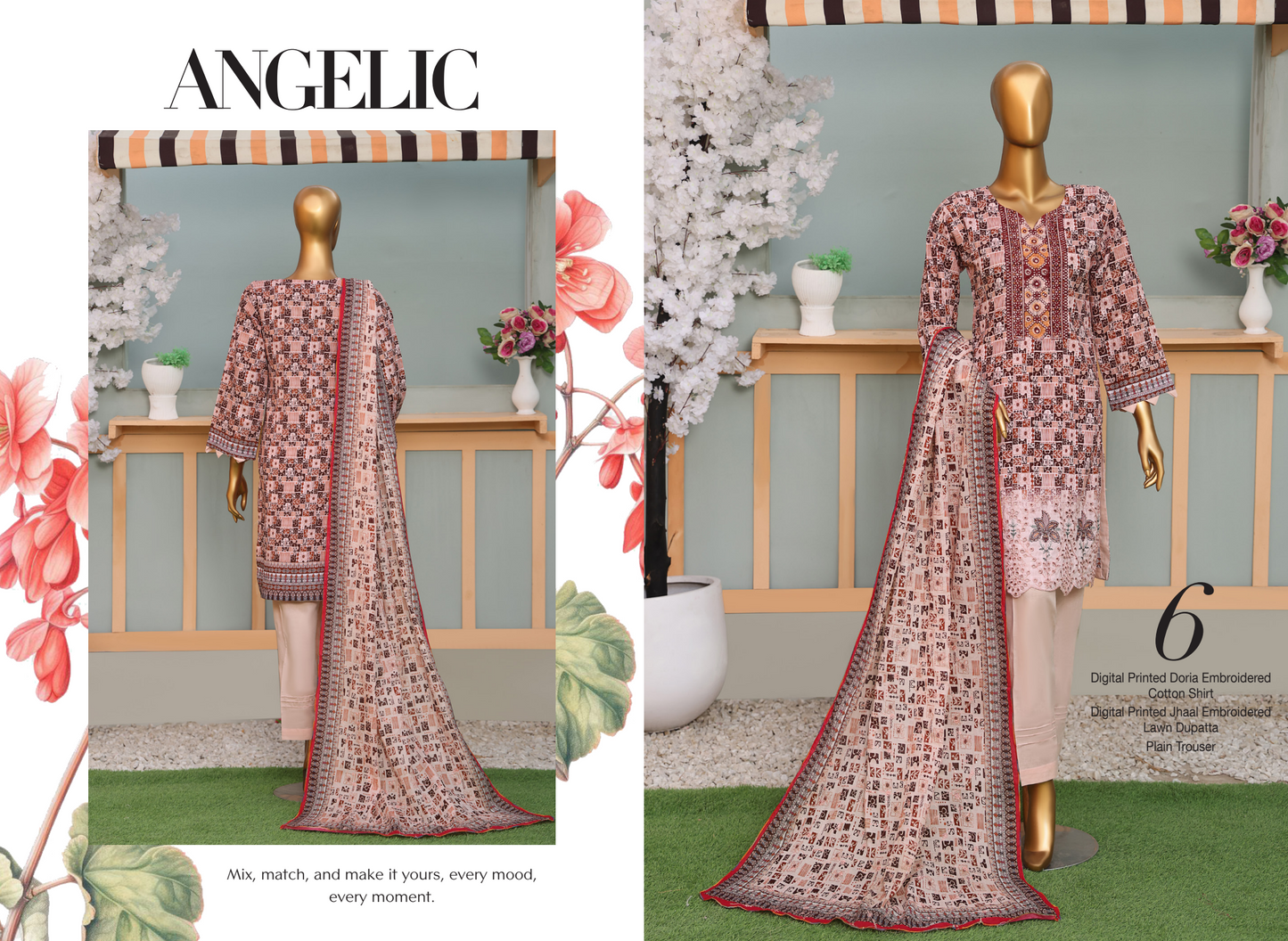 đ¸ MTF Digital Printed Doria Embroidered Cotton Collection 2025 đ¸ ⨠ELARA â¨