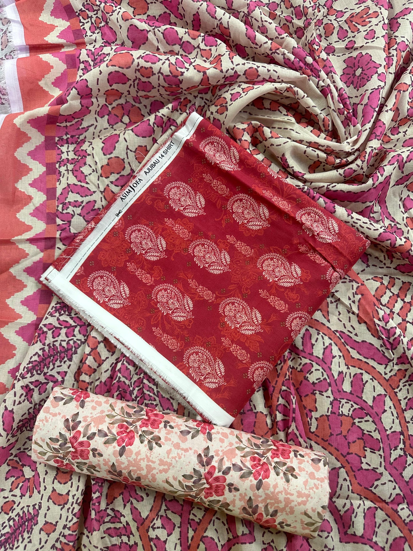 AsimJofa Red-Skin Printed 3Pcs