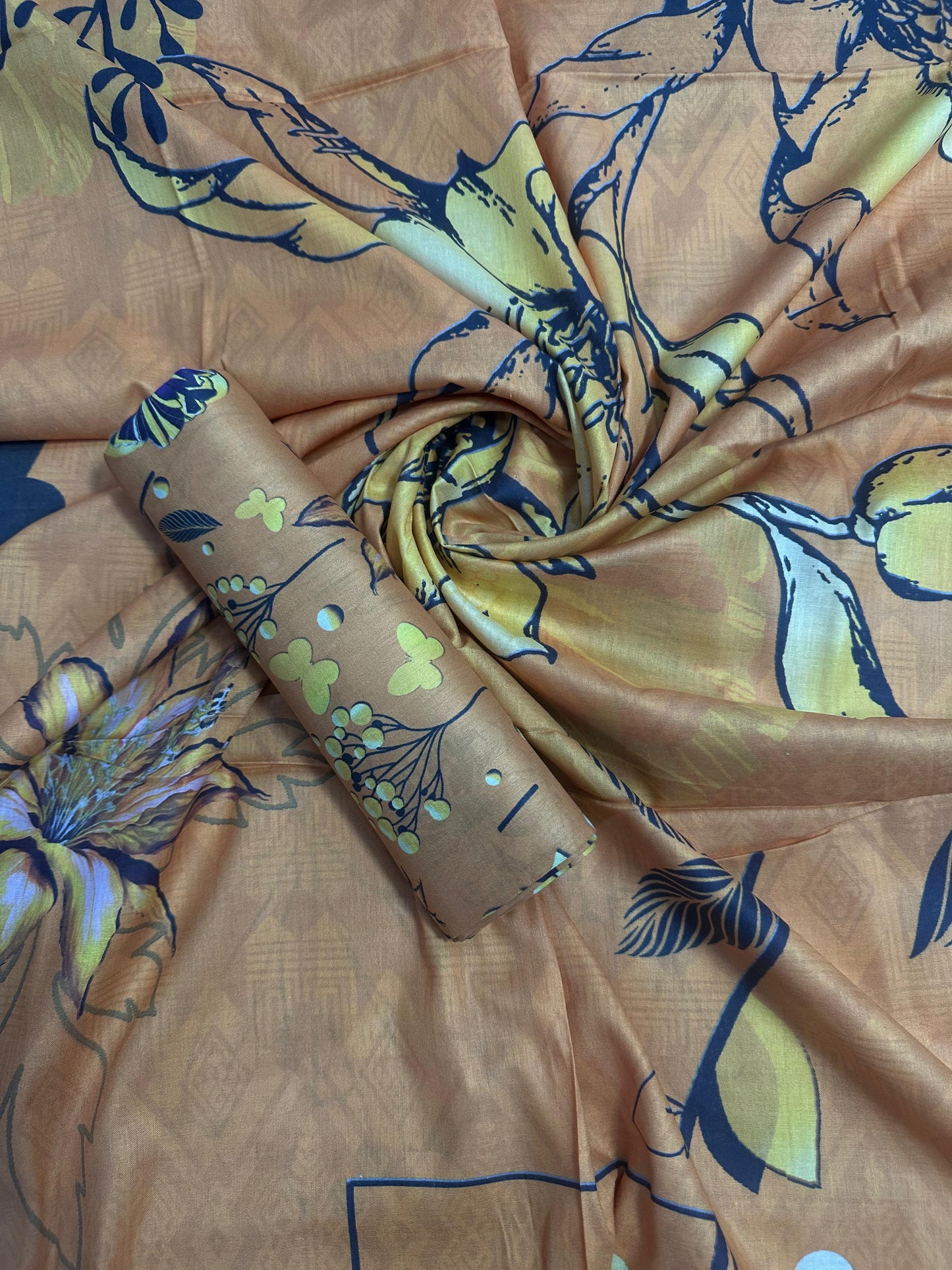 Baroque Peach (S+D) 2 PCs Unstitched Lawn Collection