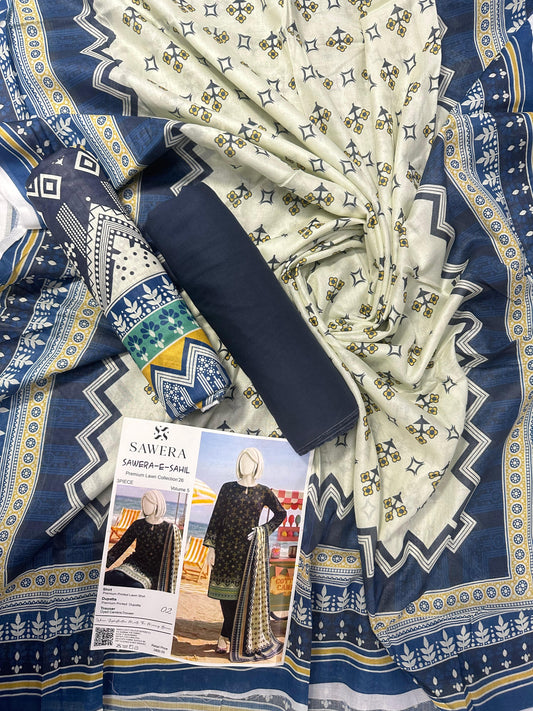 SAWERA-E-SAHIL Printed Lawn Collection D-02