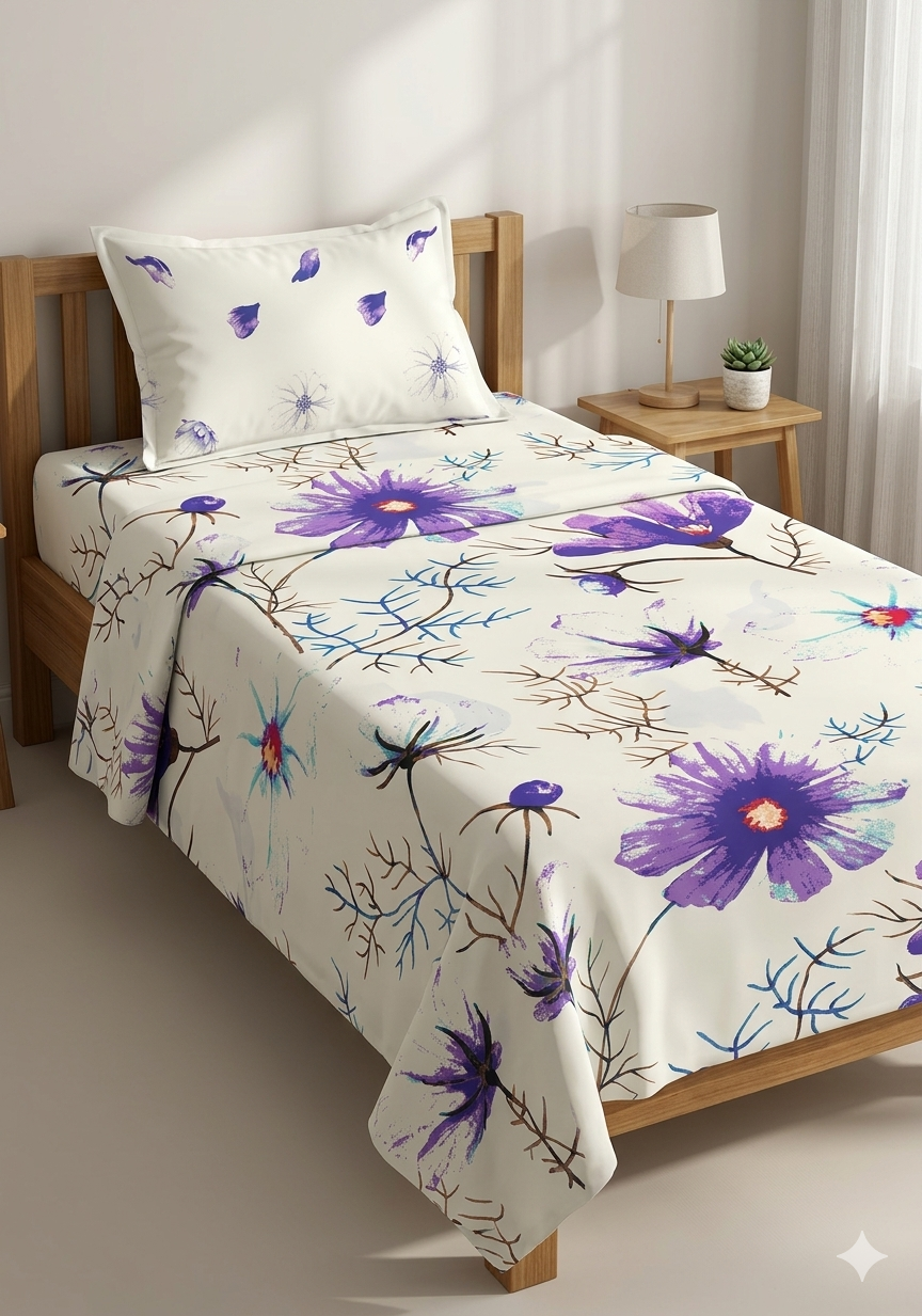 Single Bedsheet Salonika Pure Cotton Printed