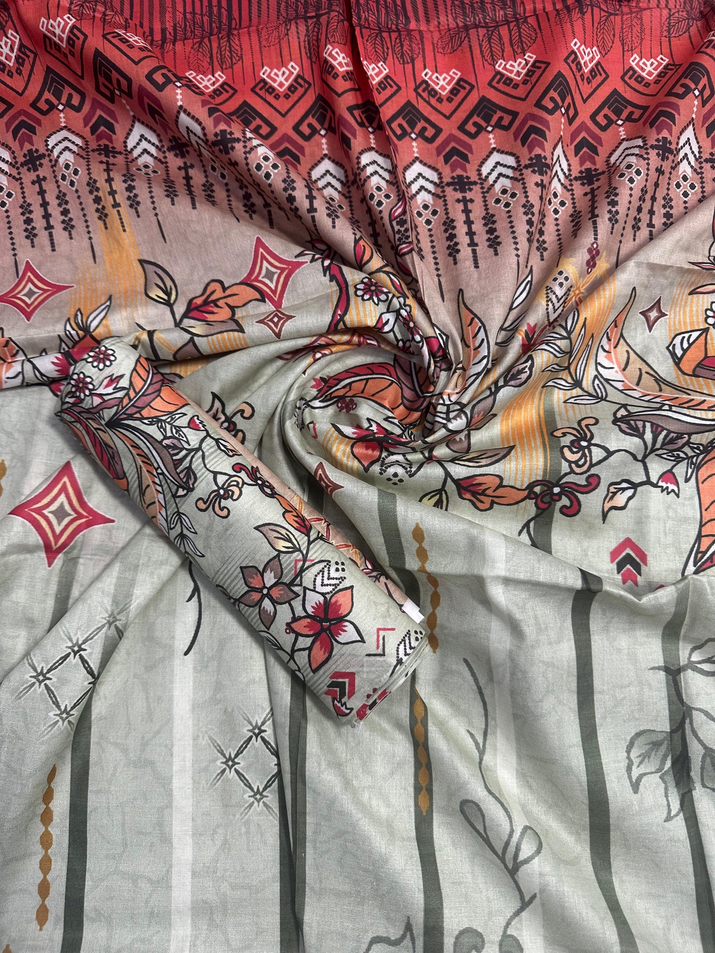 Baroque Grey (S+D) 2 PCs Unstitched Lawn Collection