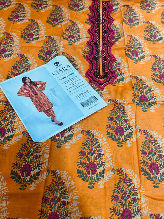 CIARA Embroidery Lawn Un-Stitched 2P