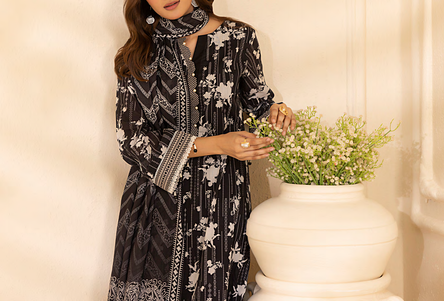 Salitex 100% Original Lawn ❤️ MONOCHROME B&W by SANA& SARA