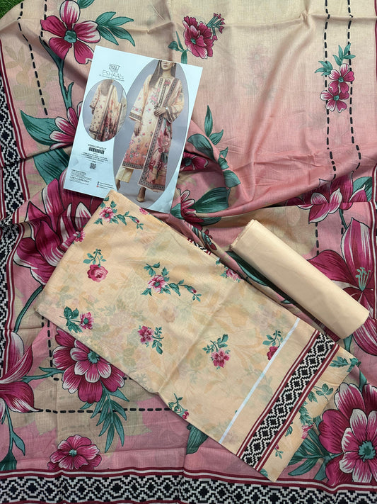 Eshaal Premium 3PC Lawn Collection Design No# SSW6U3P415UT