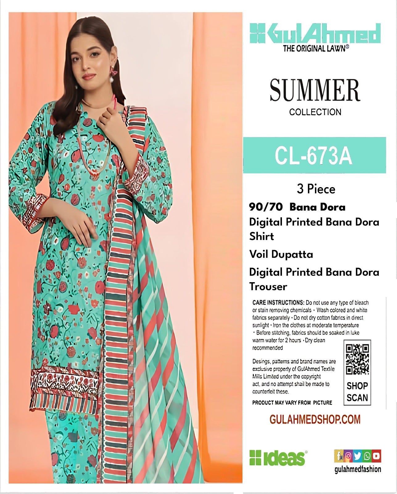 GULAHMED STRIPE LAWN BANADORA 3PC