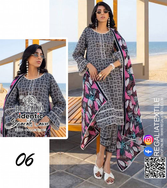 Regalia Identic Separate Printed Lawn 3P 2025 🥰💗