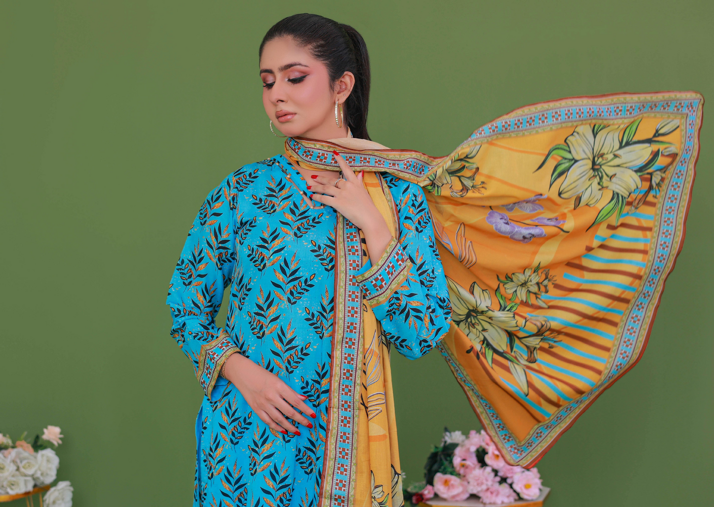 Leaves By Jawed Arts 100% Original Unstitched Lawn 3 Piece in Wholesale 🔥❤️