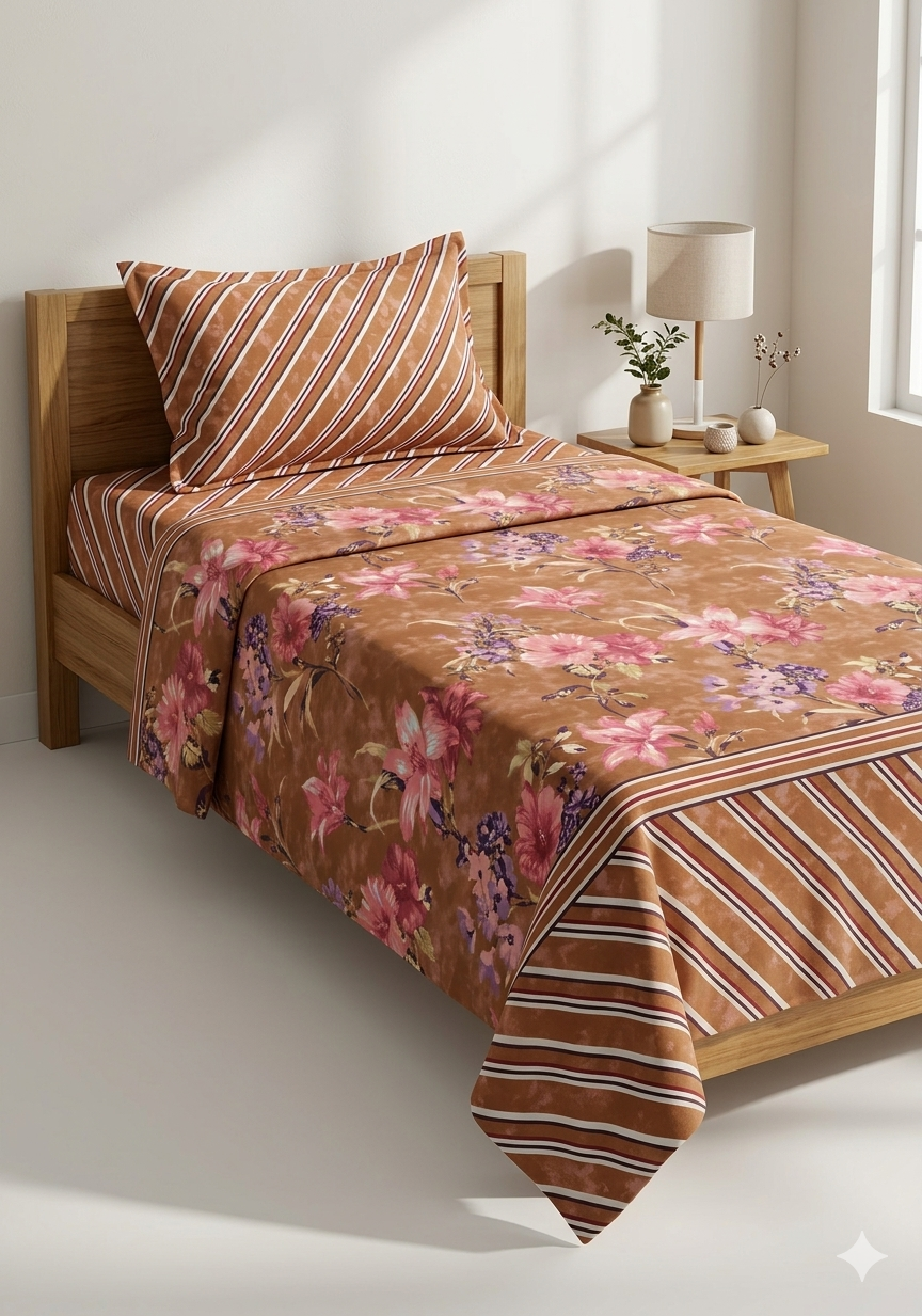 Single Bedsheet Salonika Pure Cotton Printed