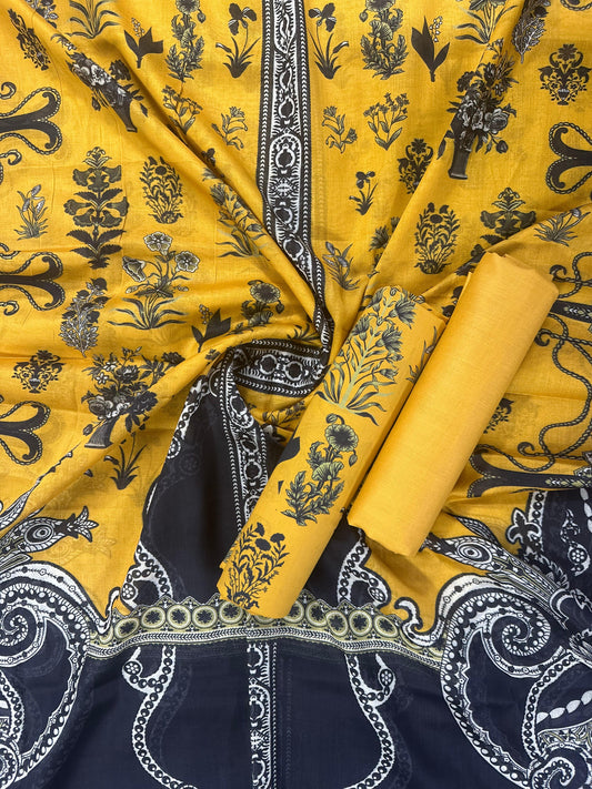 ZAMAN PRINTED UNSTITCHED 3PCS COLLECTION