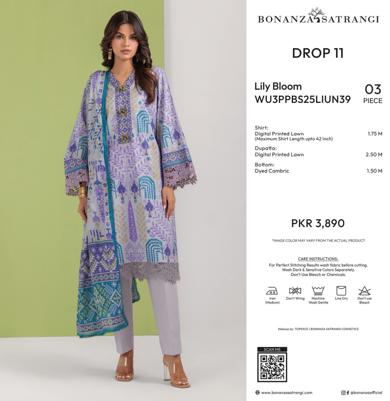 Bonanza Satrangi Unstitched Lily Bloom - 3 Pc (WU3PPBS25LIUN39) 🔥🥰