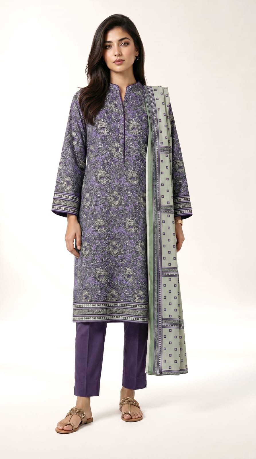 Alkaram Purple-Green MSB-02-26-162 3PCS