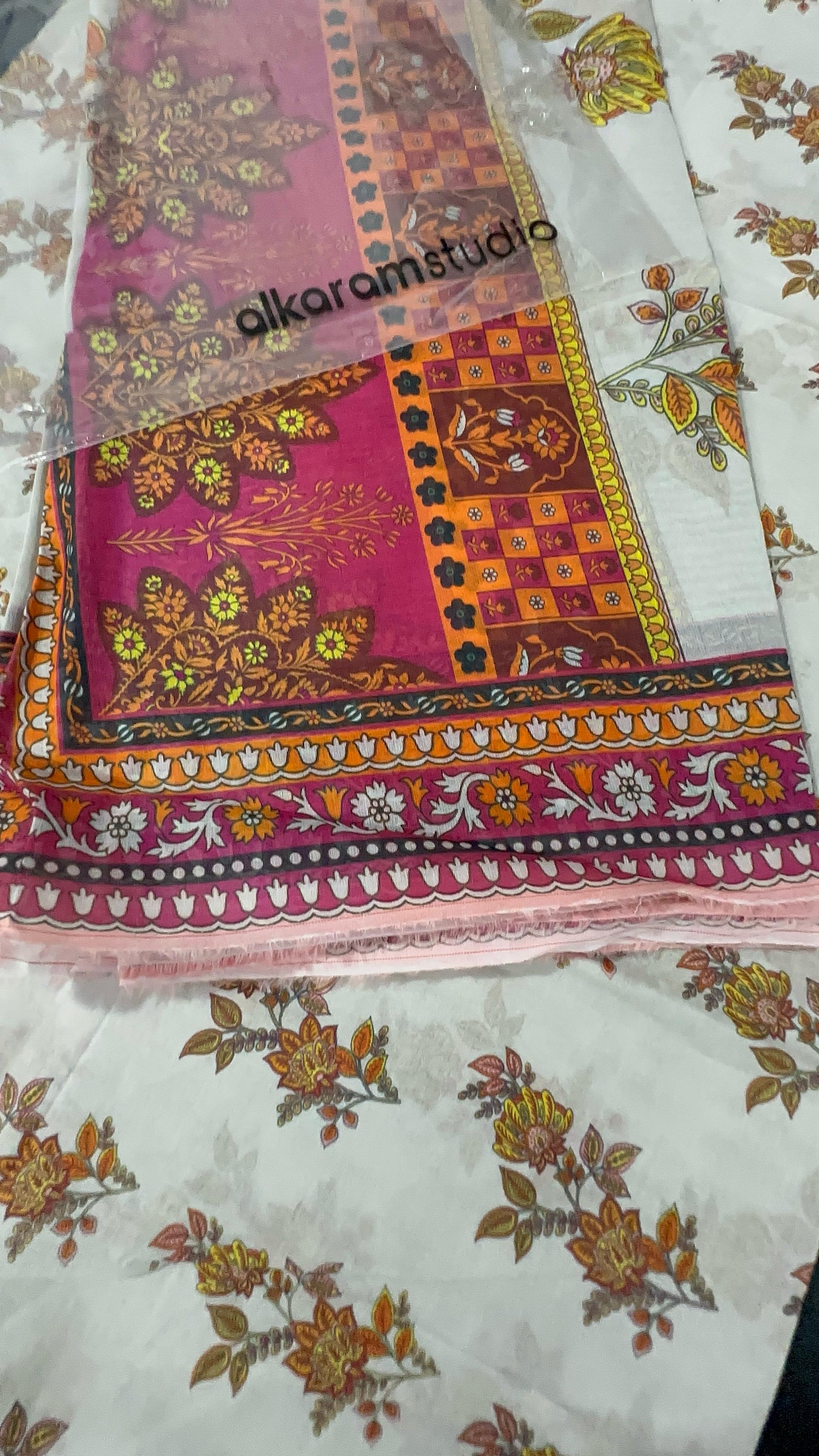 alkaram Shirt Dupatta Lawn 2Pcs 🔥