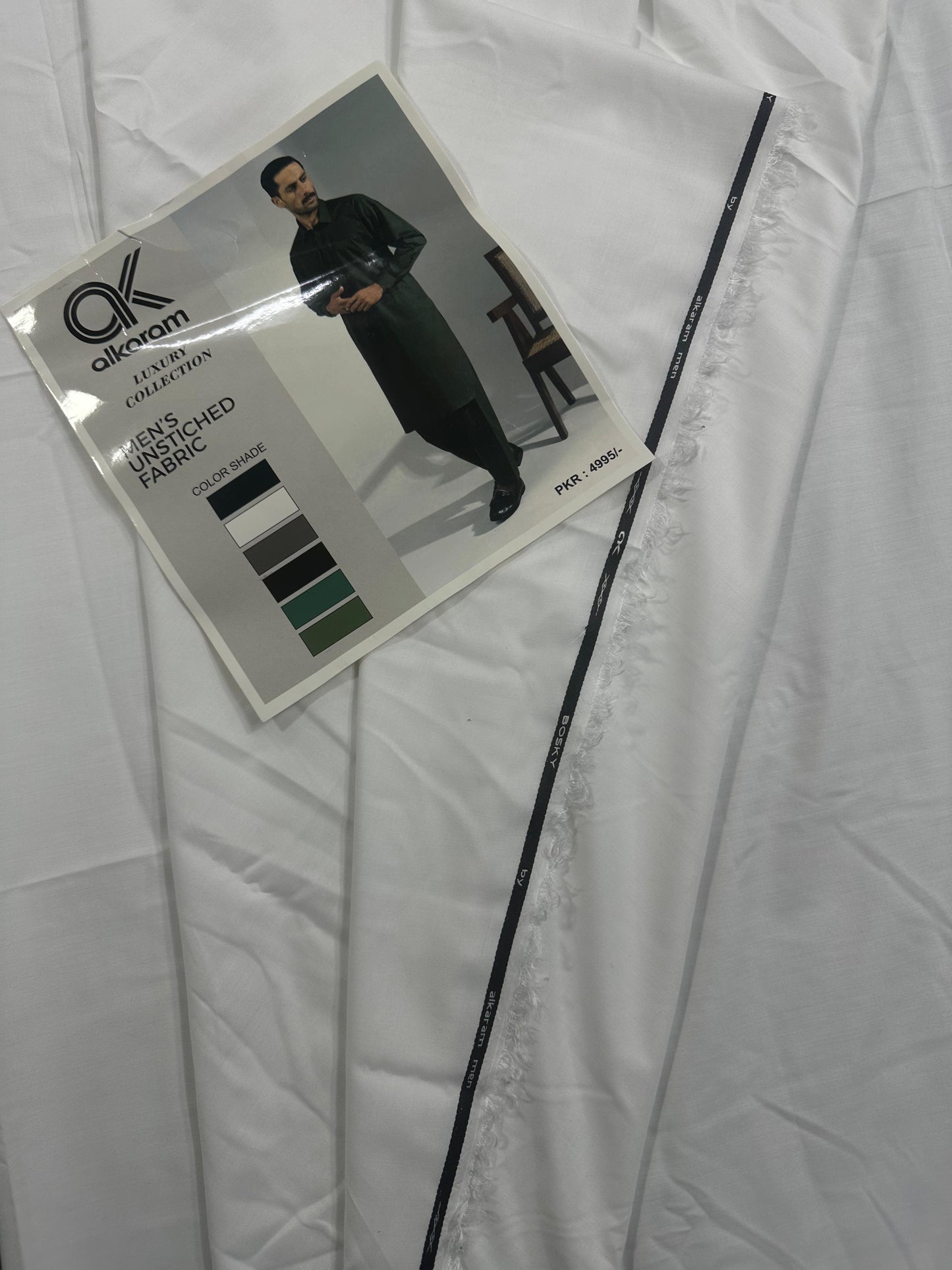 Alkaram Off White โ Gent's Wash Wear Unstitched Collection