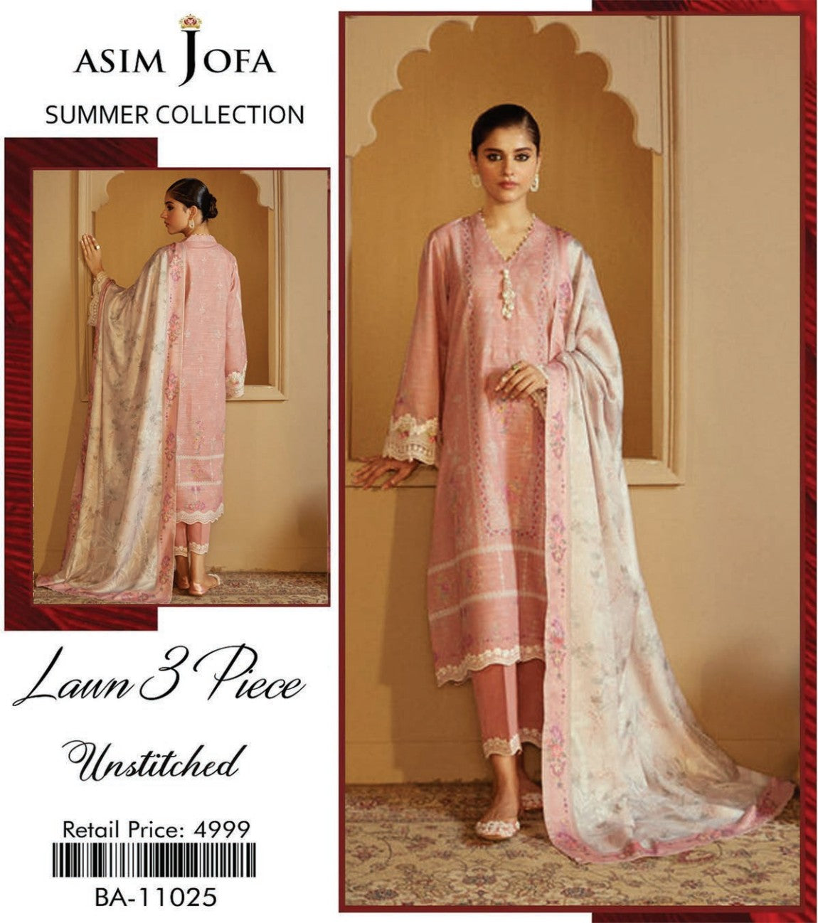 Asim Jofa Lawn Printed 3PC In Wholesale Price