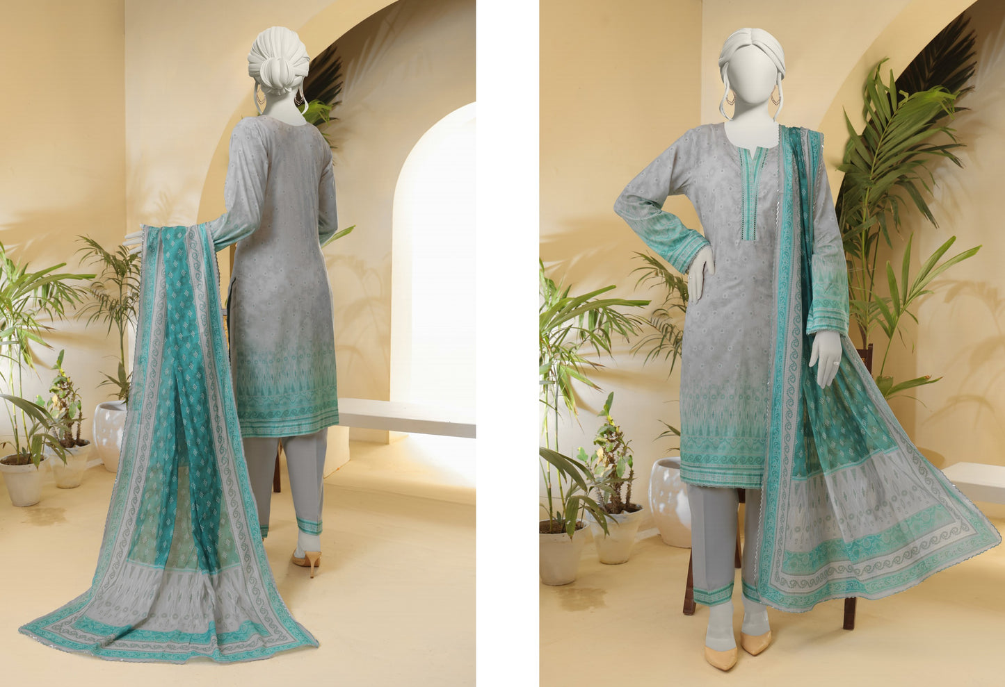 Almeerah Floral 💯% Original 3PC Unstitched In Wholesale Price