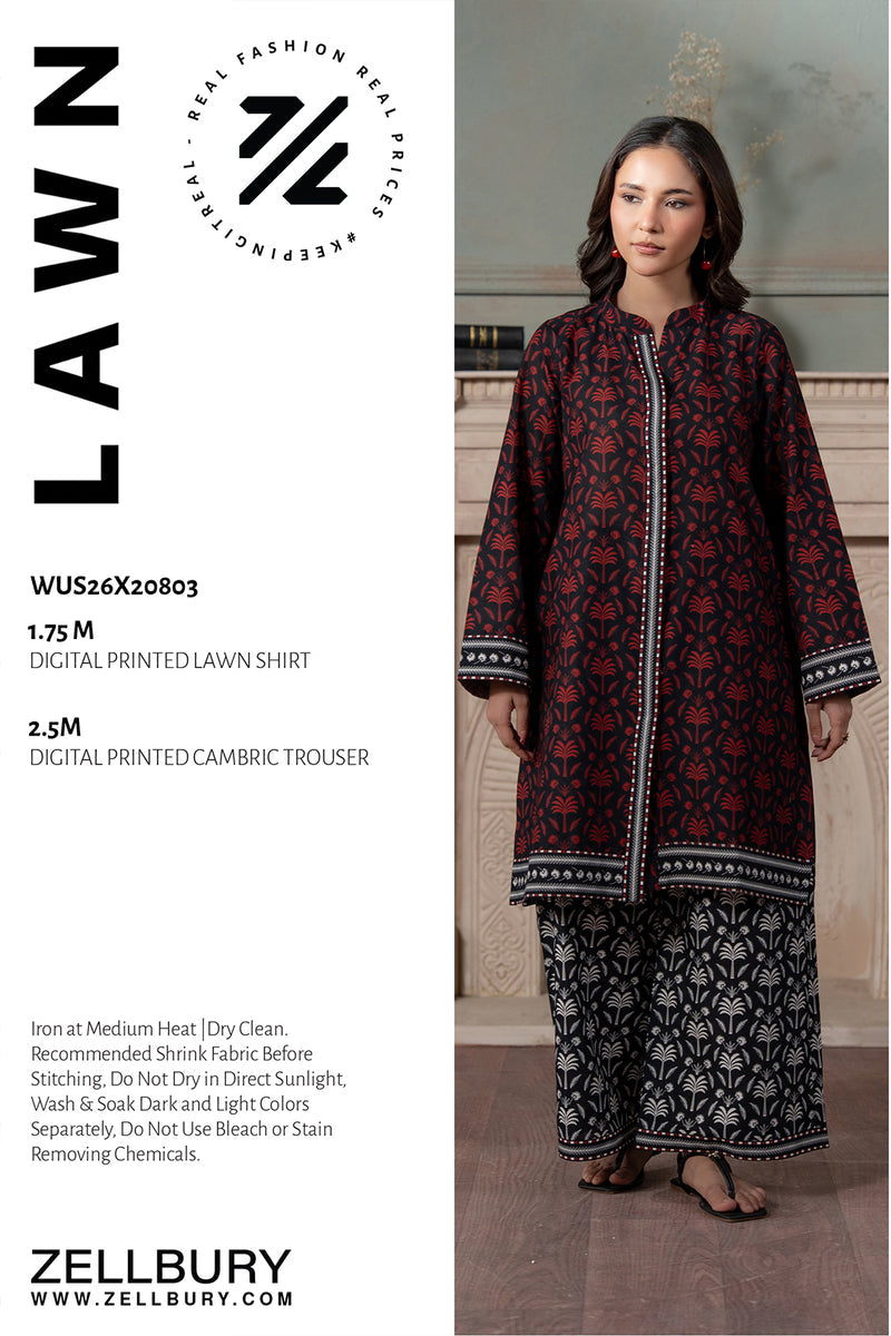 Zellbury D.C:-WUS26X20803 Digtal Printed Lawn 2Pcs Collection