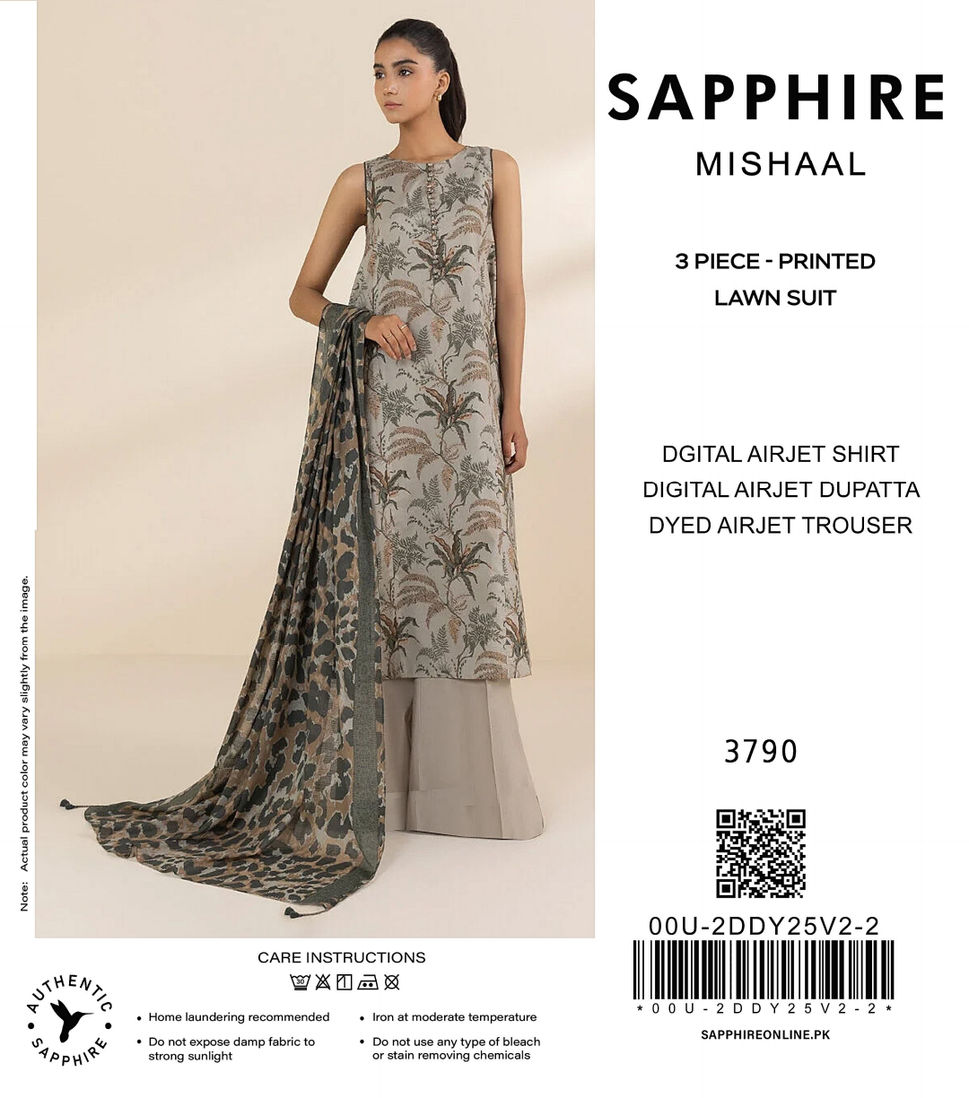 Sapphire Mishaal Lawn Printed 3PC In Wholesale Price β¨π₯