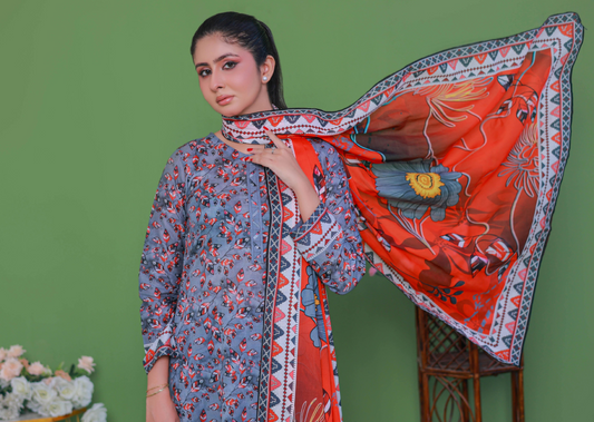 LEAVES By Jawed Arts®️ 🌿  ✨ Premium Unstitched 3pcs Printed Collection ✨