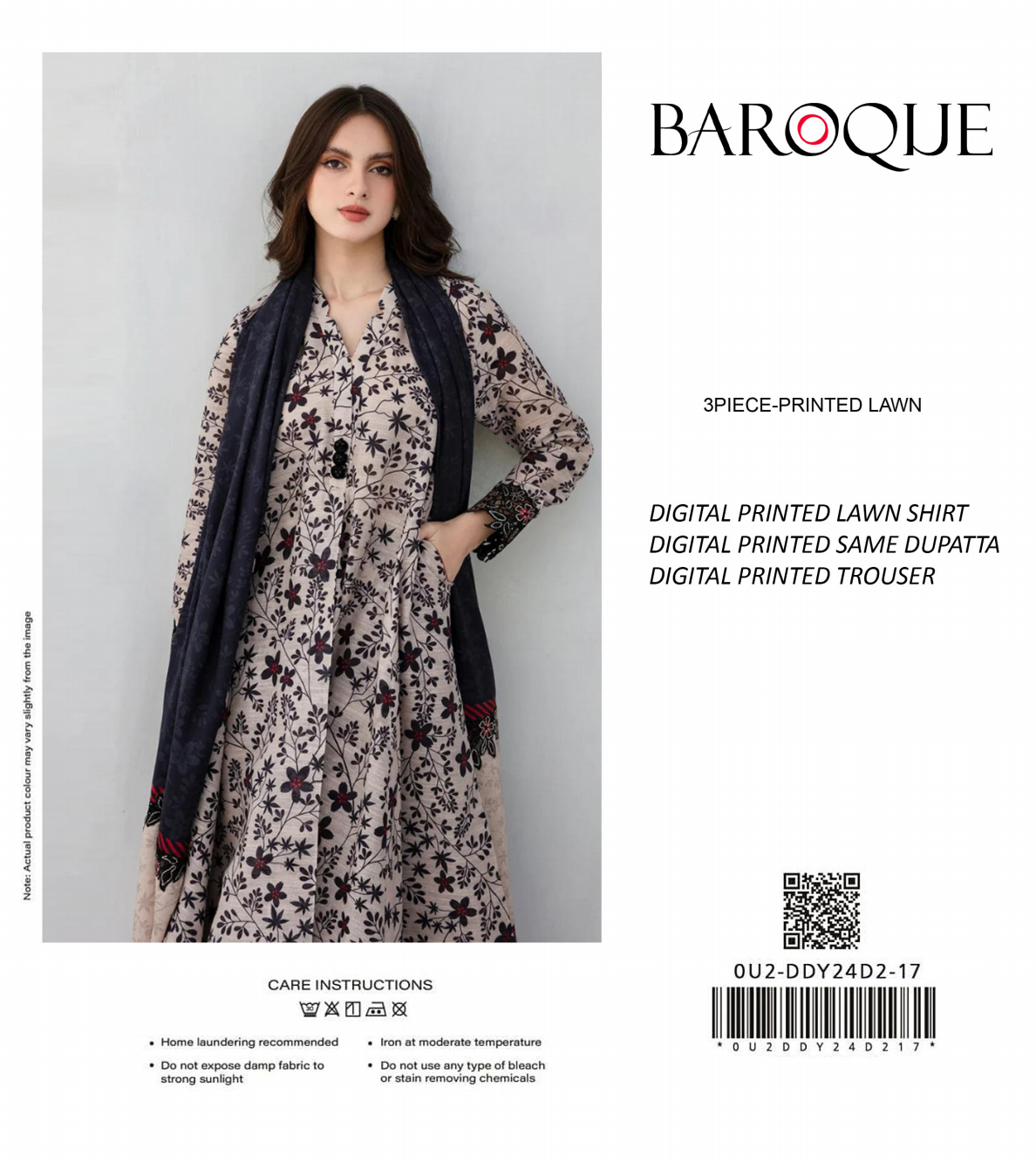Baroque Unstitched Lawn 3 Pieces in Wholesale Price 🔥❤️