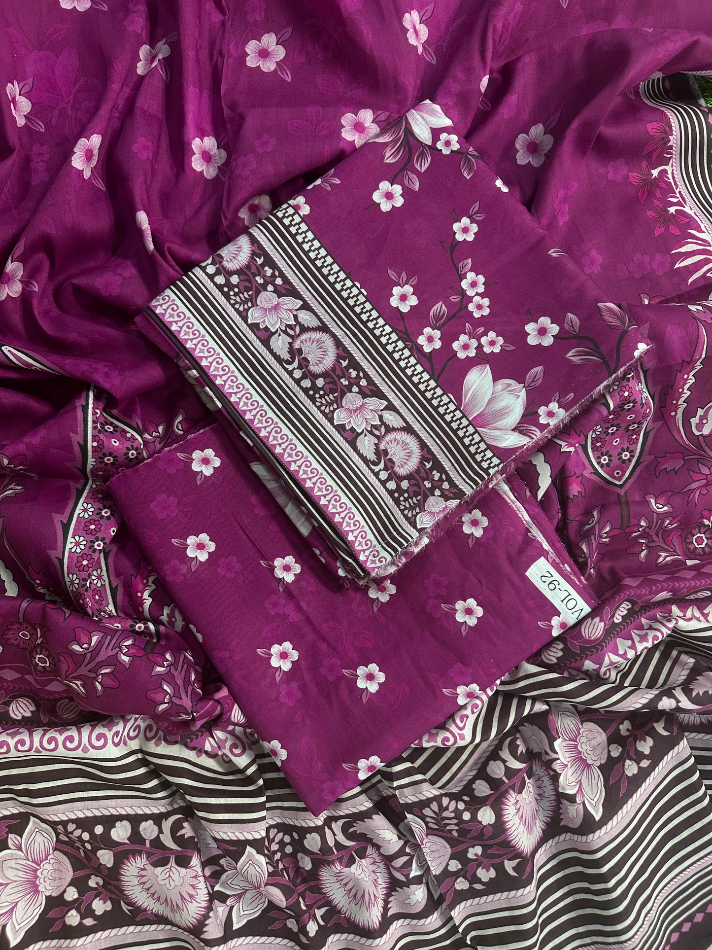 Shaista/Alhamra Plum Printed 3Pcs