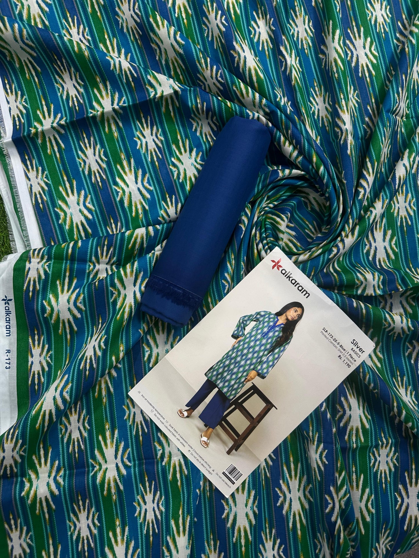 Alkaram Blue-Green 2Pcs S+T